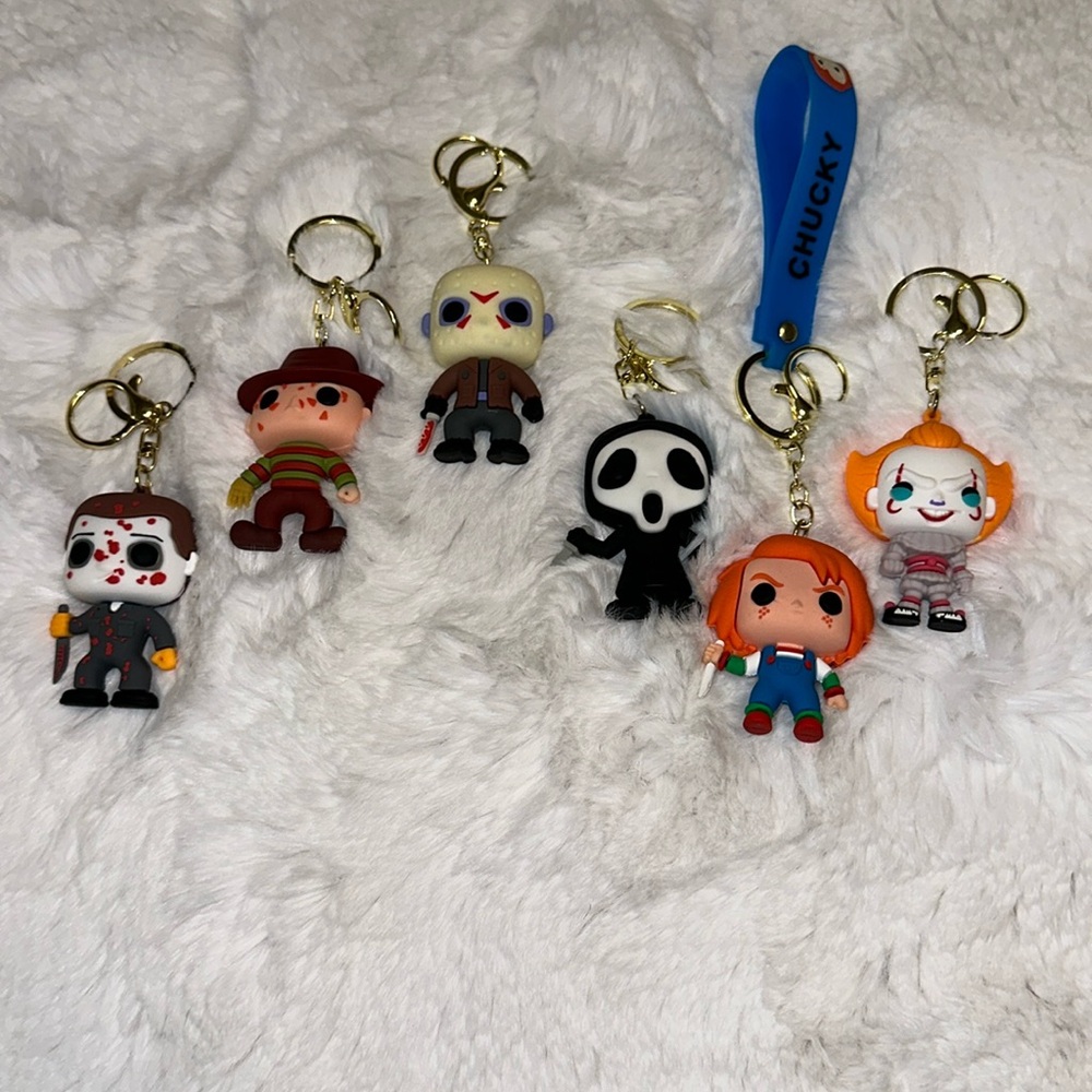 Spooky Keychain bundle Ghostface, Michael Myers, Jason, Freddy, Pennywise,chucky